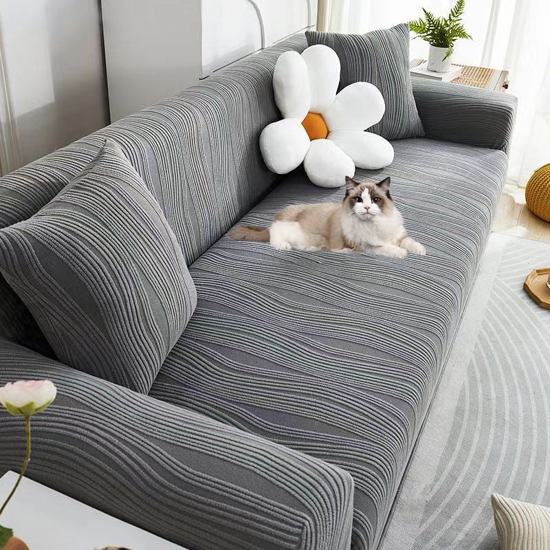 Stretch Jacquard Sofa Cover with Anti-Scratch Protection for Living Room Sofa 1 2 3 4 5 Seats Adjustable Furniture Covers | Sansoti