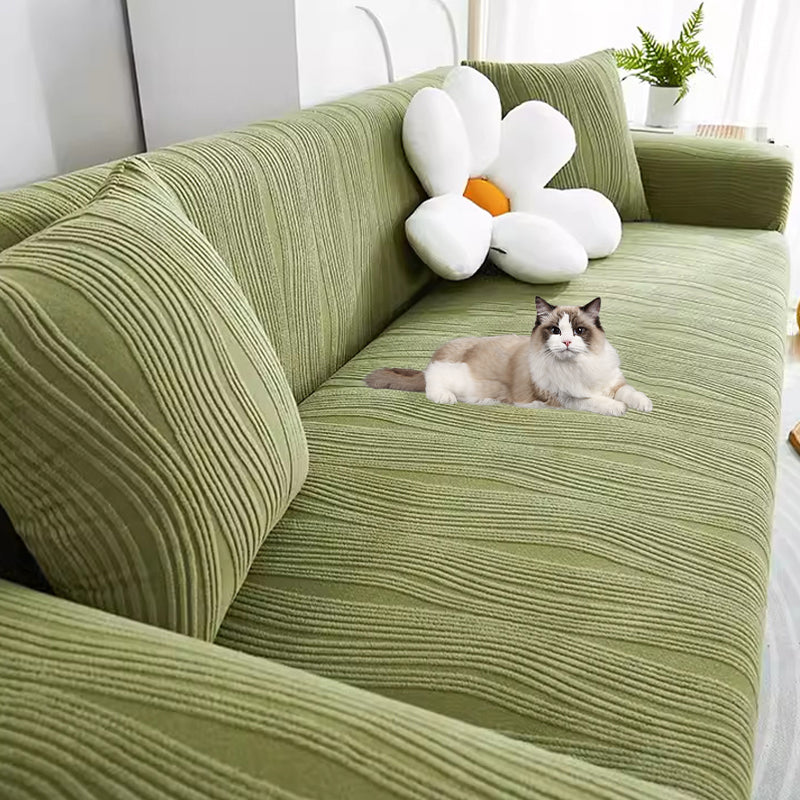 Stretch Jacquard Sofa Cover with Anti-Scratch Protection for Living Room Sofa 1 2 3 4 5 Seats Adjustable Furniture Covers | Sansoti