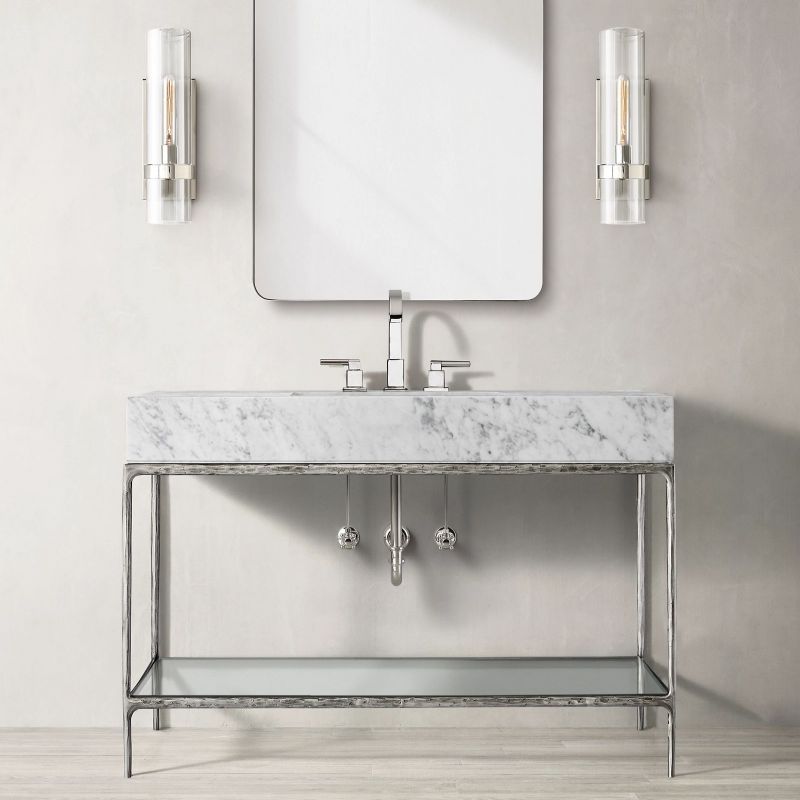 Applique en verre et laiton avec abat-jour cylindrique Lumière blanc chaud Salon Chambre Entrée Éclairage Design luxueux | Sansoti