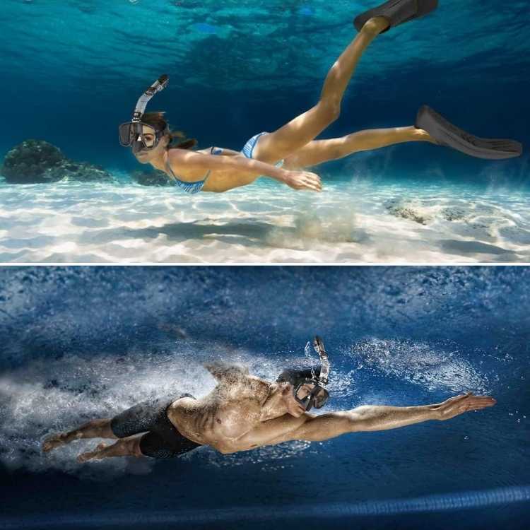 Opvouwbaar Snorkelmasker 180° Panoramisch Zicht Volgelaats Duikbril met Geïntegreerd Ademsysteem Watersport | Sansoti