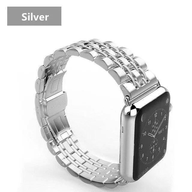 Bracelet pour smartwatch avec coque Acier inoxydable 44mm 42mm 40mm 38mm Protection d’écran Bracelet Accessoire | Sansoti