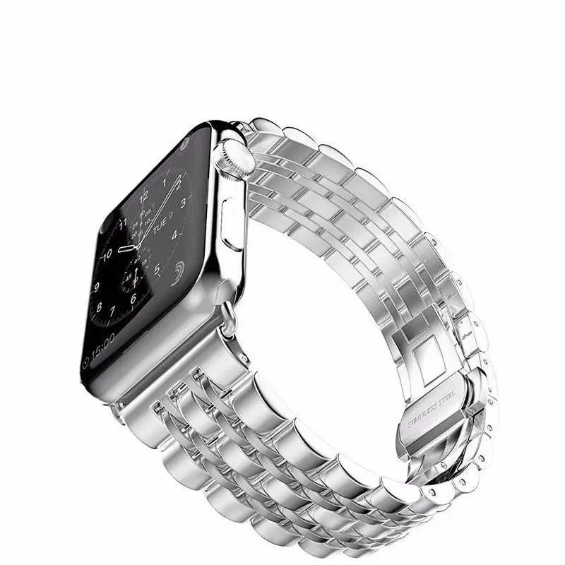 Bracelet pour smartwatch avec coque Acier inoxydable 44mm 42mm 40mm 38mm Protection d’écran Bracelet Accessoire | Sansoti