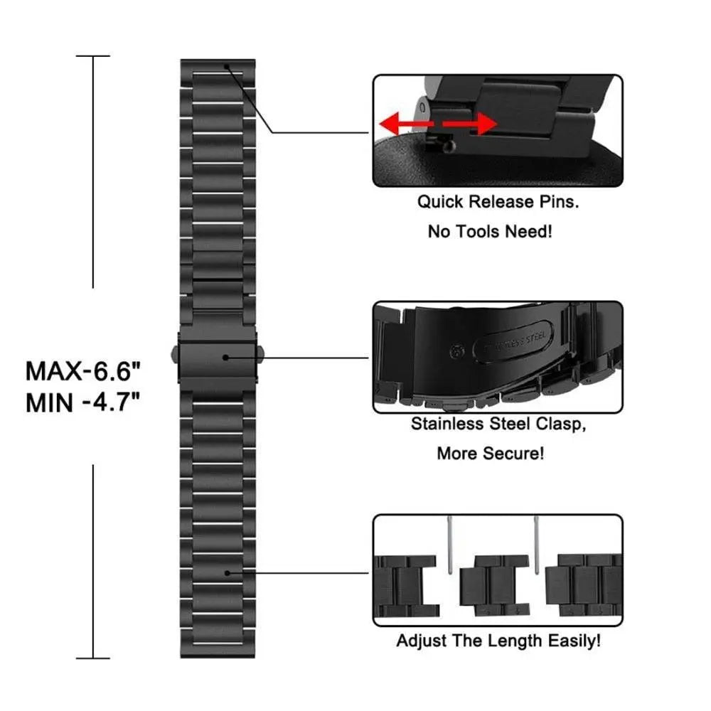 Steel Smartwatch Bracelet for Versa 2 - Adjustable Metal Wristband with Secure Clasp Elegant Watch | Sansoti