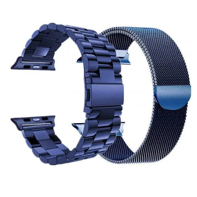 Stainless Steel Watch Bands Metal Mesh & Links 2-Pack Compatible 42mm 46mm 49mm Smartwatch Accessory | Sansoti