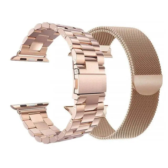 Stainless Steel Watch Bands Metal Mesh & Links 2-Pack Compatible 42mm 46mm 49mm Smartwatch Accessory | Sansoti