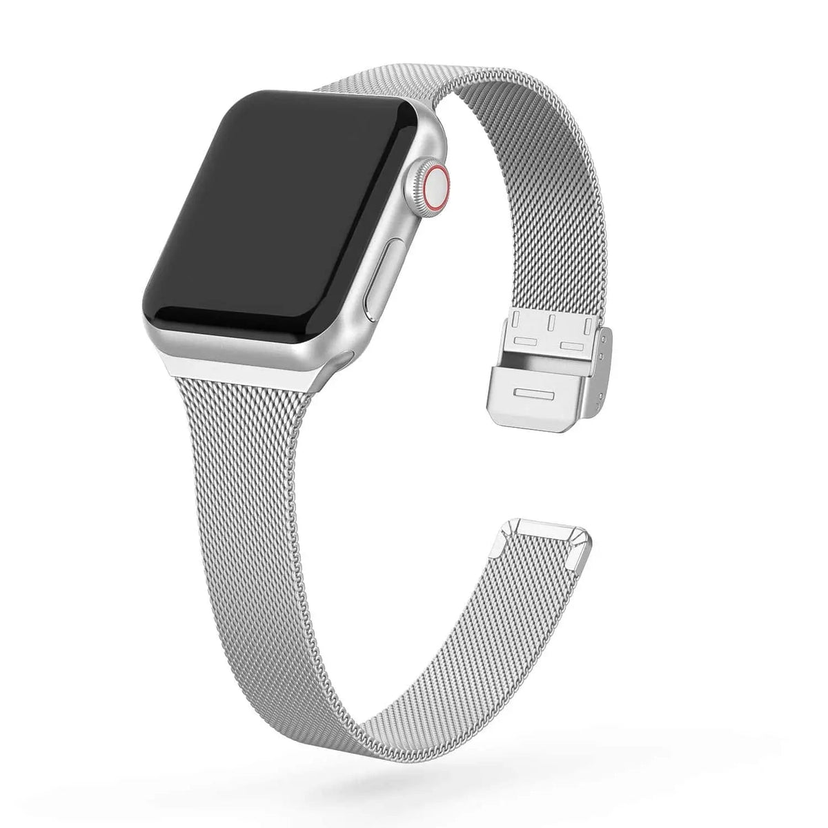 Bracelet de smartwatch en maille d’acier inoxydable 42mm 44mm 46mm 49mm avec fermeture magnétique, réglable | Sansoti