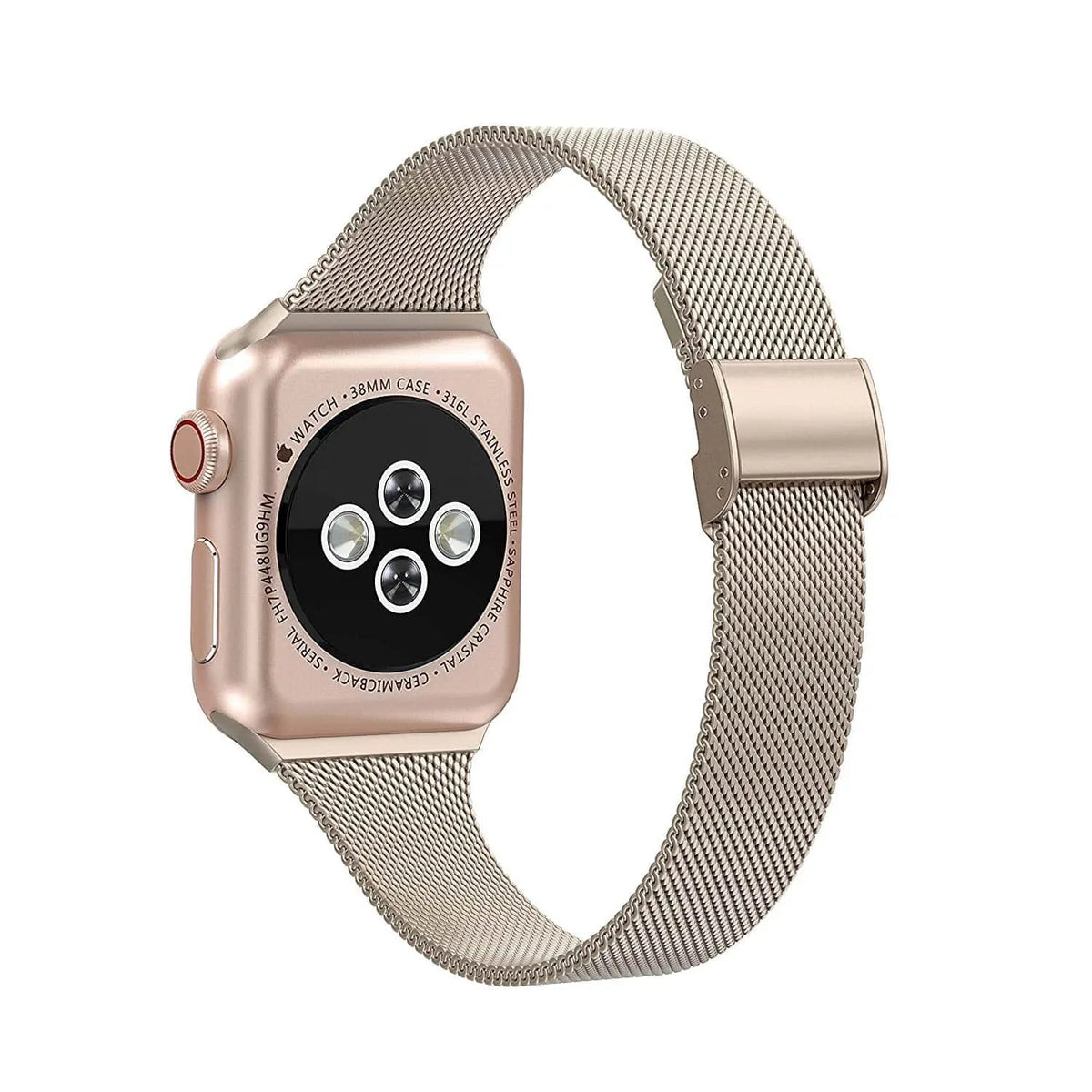 Bracelet de smartwatch en maille d’acier inoxydable 42mm 44mm 46mm 49mm avec fermeture magnétique, réglable | Sansoti