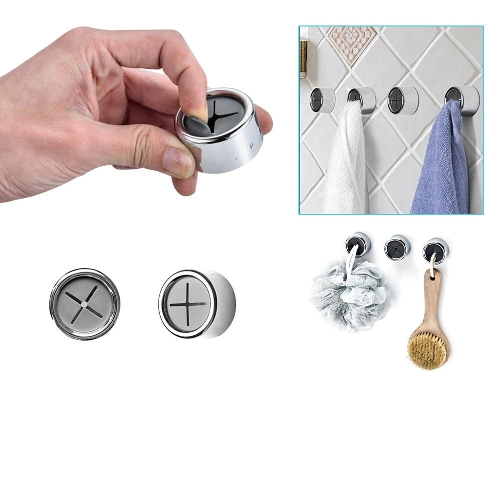 Handdoekhouder zelfklevend set 3 stuks RVS zilver keuken badkamer doekhouder wand zonder boren theedoek houder compact | Sansoti