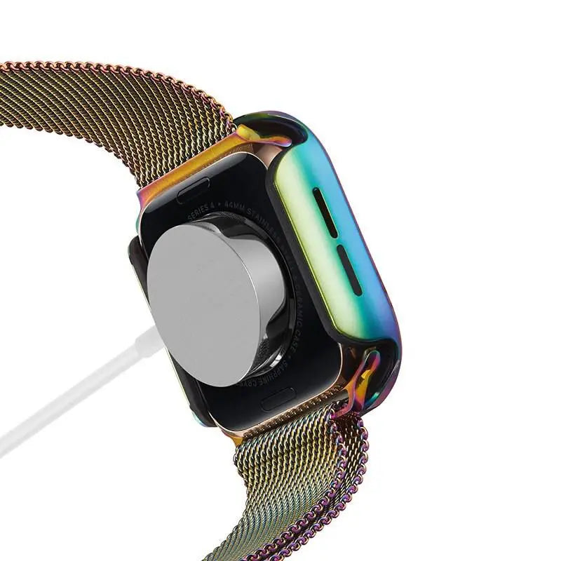 Aluminiowe etui ochronne do smartwatcha 40 mm 44 mm ze zintegrowaną ochroną ekranu, wytrzymała obudowa, akcesorium | Sansoti