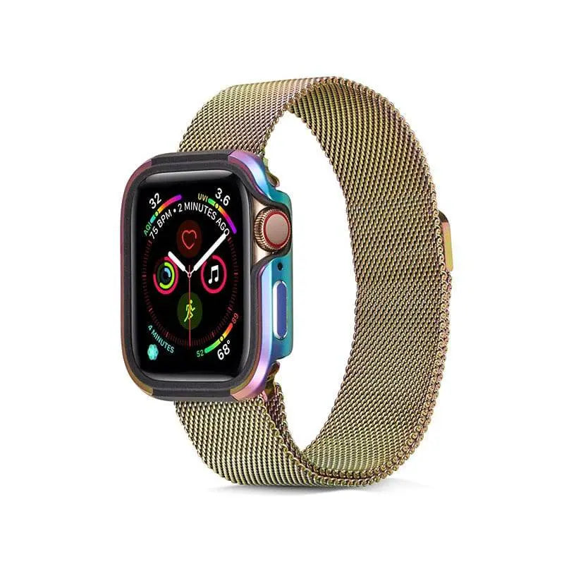 Aluminiowe etui ochronne do smartwatcha 40 mm 44 mm ze zintegrowaną ochroną ekranu, wytrzymała obudowa, akcesorium | Sansoti