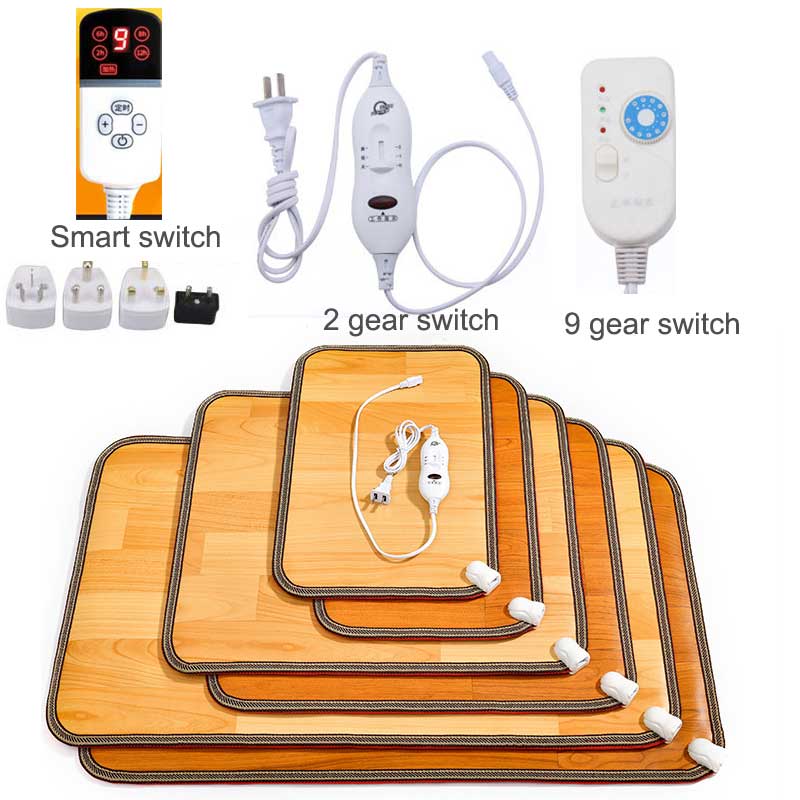 Tapis chauffant électrique pour les pieds avec réglage de température ajustable de 45-60°C, cristal de carbone | Sansoti