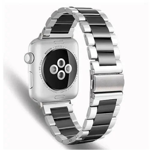 Bracelet de smartwatch en céramique et acier inoxydable 42 mm 46 mm 49 mm, finition bijou, bracelet de montre ajustable | Sansoti