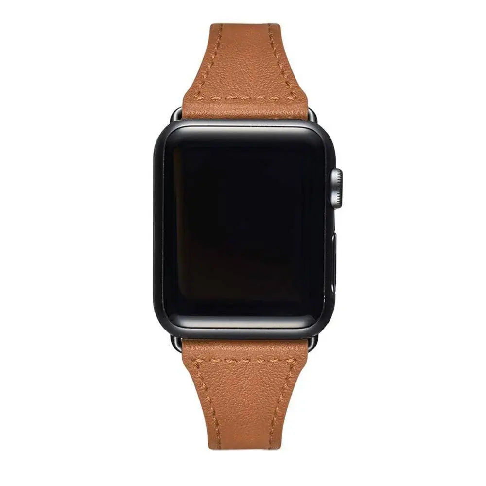 Schmales Lederarmband für Damen 38-49 mm Smartwatch Premium-Verschluss Stilvoll Bequem Verstellbares Accessoire | Sansoti
