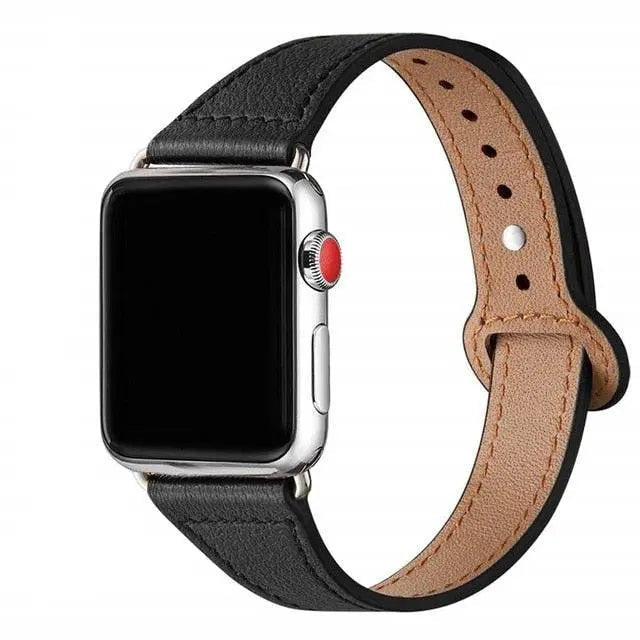Schmales Lederarmband für Damen 38-49 mm Smartwatch Premium-Verschluss Stilvoll Bequem Verstellbares Accessoire | Sansoti