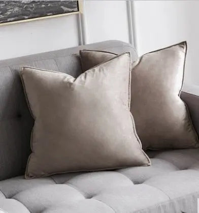 Kussenhoes Velvet 45x45 Beige Fluweel Sierkussen Woonkamer Slaapkamer Decoratief Zacht Met Rits | Sansoti