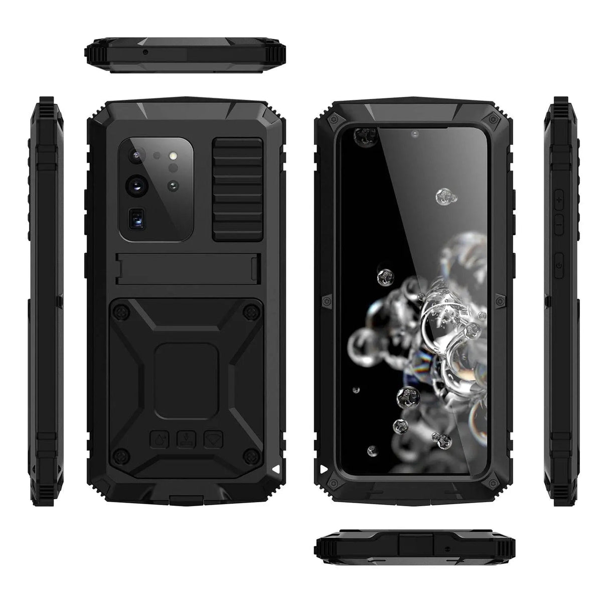 Étui de téléphone métallique en aluminium avec protection en verre trempé pour smartphone Galaxy S20 Plus et S20 Ultra | Sansoti