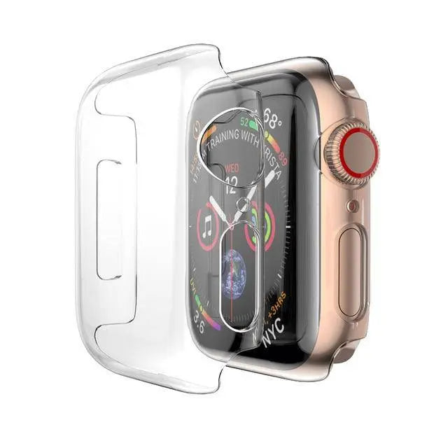 Smartwatch Protective Case 40mm 44mm Polycarbonate Tempered Glass Colorful Transparent Watch Accessory | Sansoti
