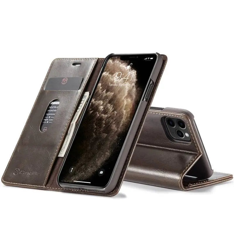 Leather Phone Case iPhone 12 12 Pro 12 Pro Max Camera Protection Fit Grip Everyday Use | Sansoti