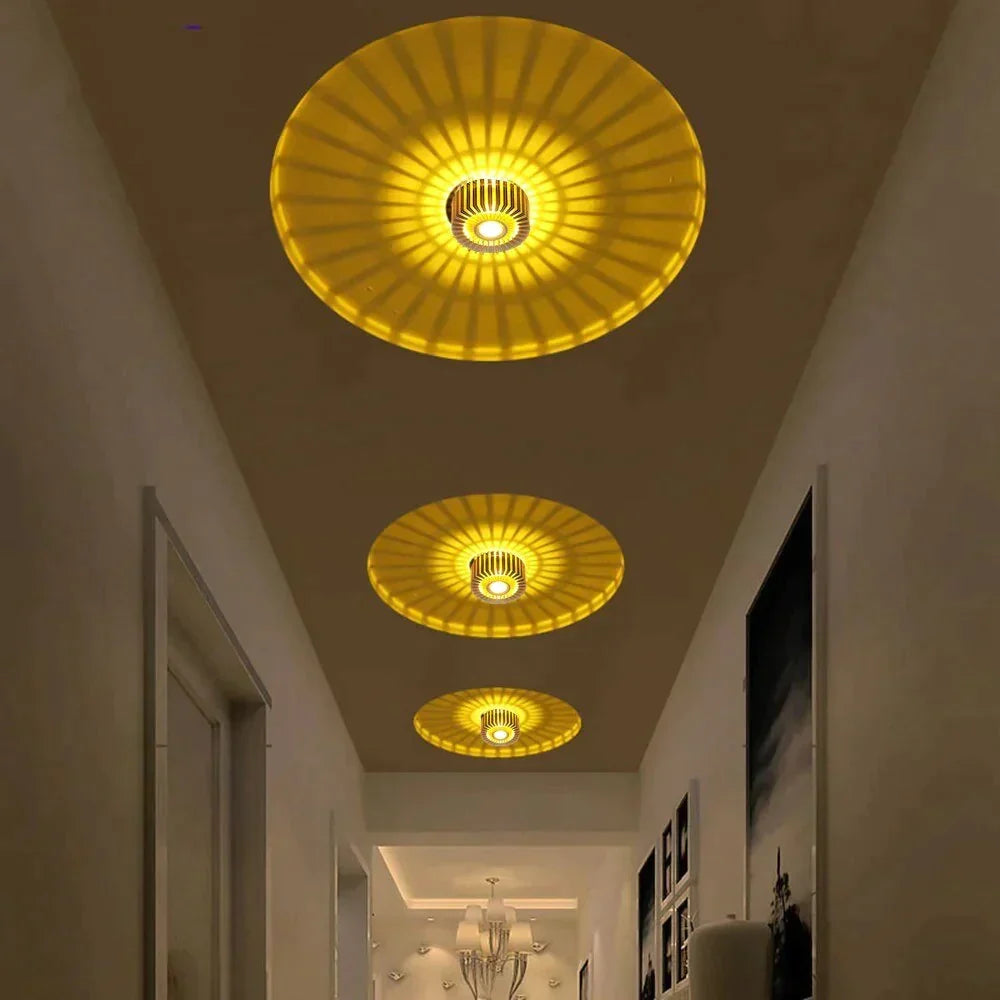 Einbau-LED-Deckenstrahler 3 W Aluminium Farbiges Stimmungslicht Flur Balkon Arbeitszimmer Schlafzimmer Wohnzimmer | Sansoti