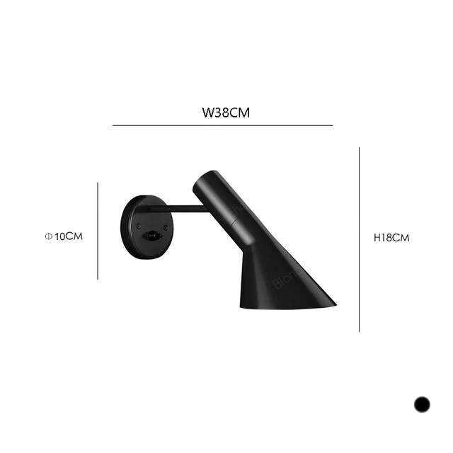 Verstellbare Wandleuchte Aluminium Schwarz Weiß Schlafzimmer Leseecke Flur Modernes skandinavisches Stil-Design | Sansoti