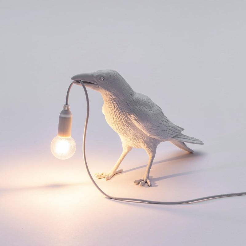 Raaf Tafellamp Silhouet Zwart Wit Decoratief LED Leeslamp Mystieke Sfeerverlichting Boekenkast Bureau | Sansoti