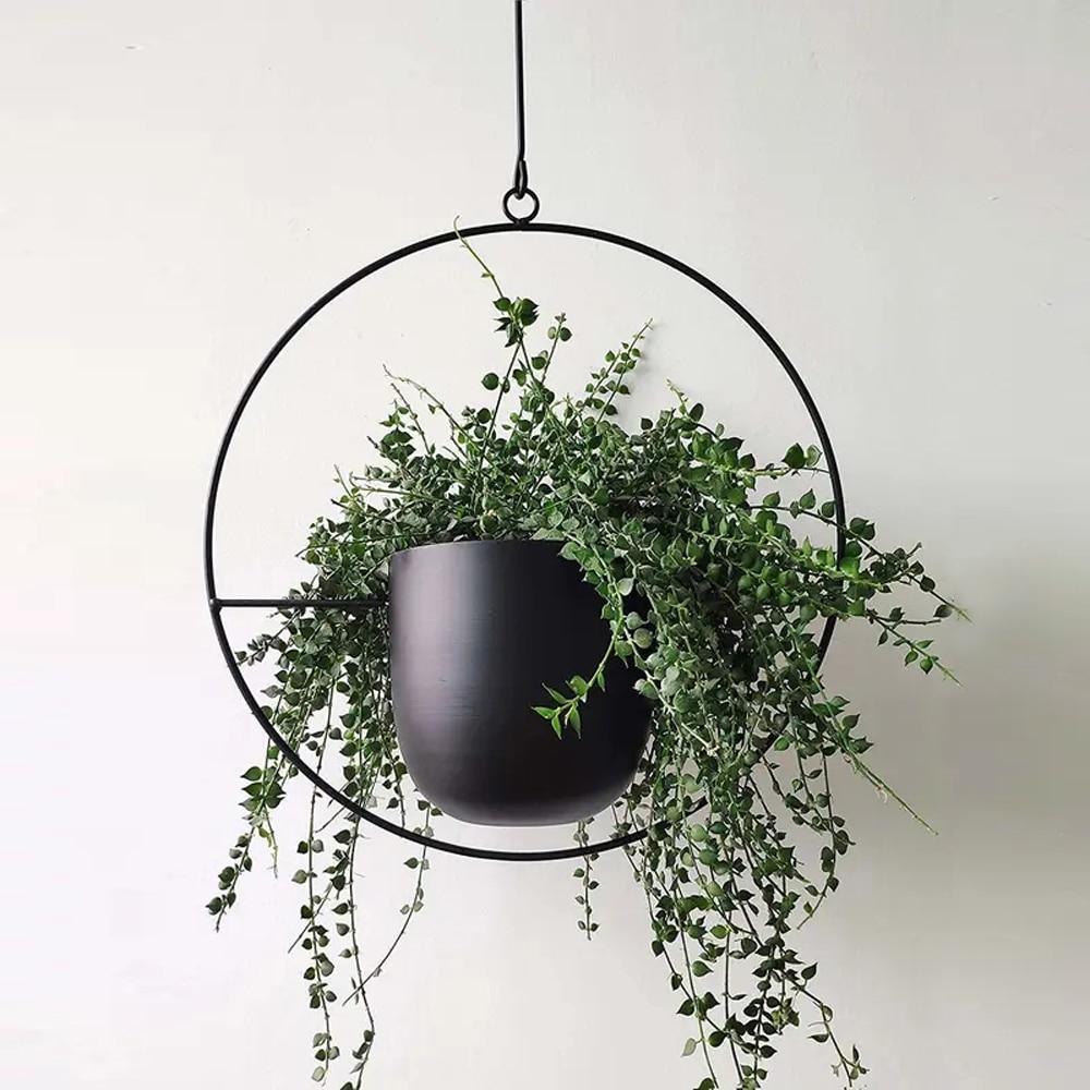 Wandplantenhouder met Minimalistisch IJzeren Frame voor Hangplanten | Sansoti