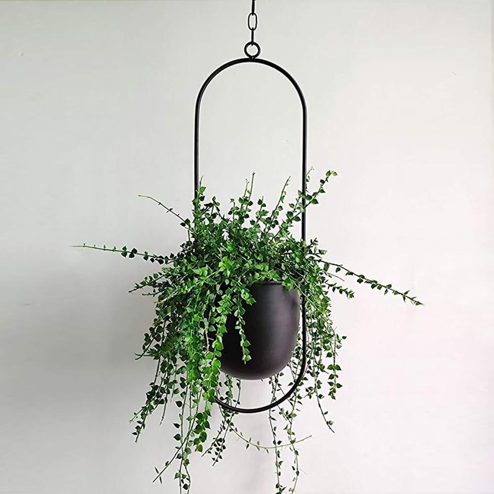 Wandplantenhouder met Minimalistisch IJzeren Frame voor Hangplanten | Sansoti