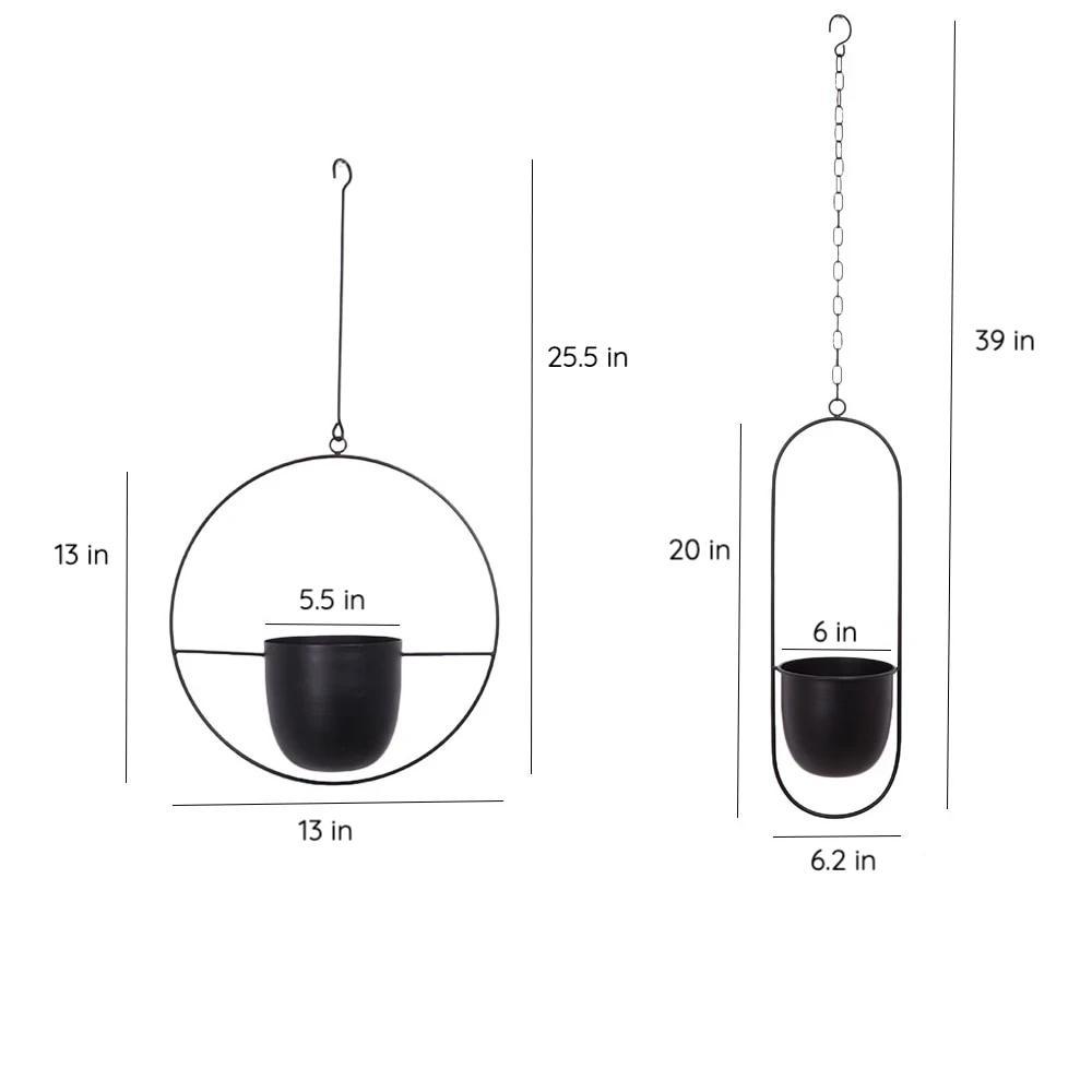 Wandplantenhouder met Minimalistisch IJzeren Frame voor Hangplanten | Sansoti
