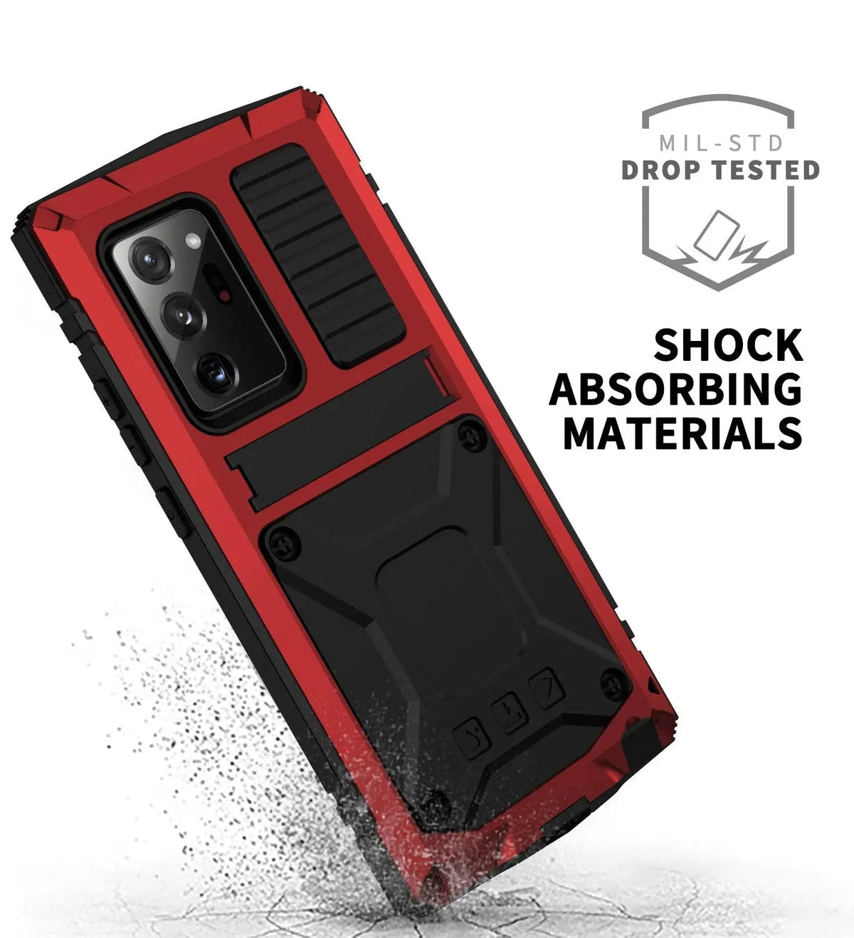 Aluminum Protective Case for Galaxy S21 Ultra Plus with Stand and Tempered Glass Armor Full Protection | Sansoti