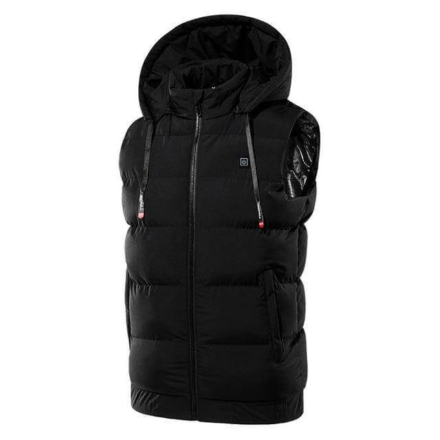 Heated Body Warmer Vest with Hood, Three Heat Settings, USB Rechargeable, Water-Repellent, Outdoor Winter | Sansoti