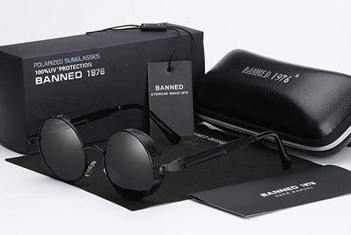 Retro Ronde Gepolariseerde Zonnebril Steampunk Stijl UV400 Bescherming Heren Vintage Eyewear Metalen Montuur | Sansoti