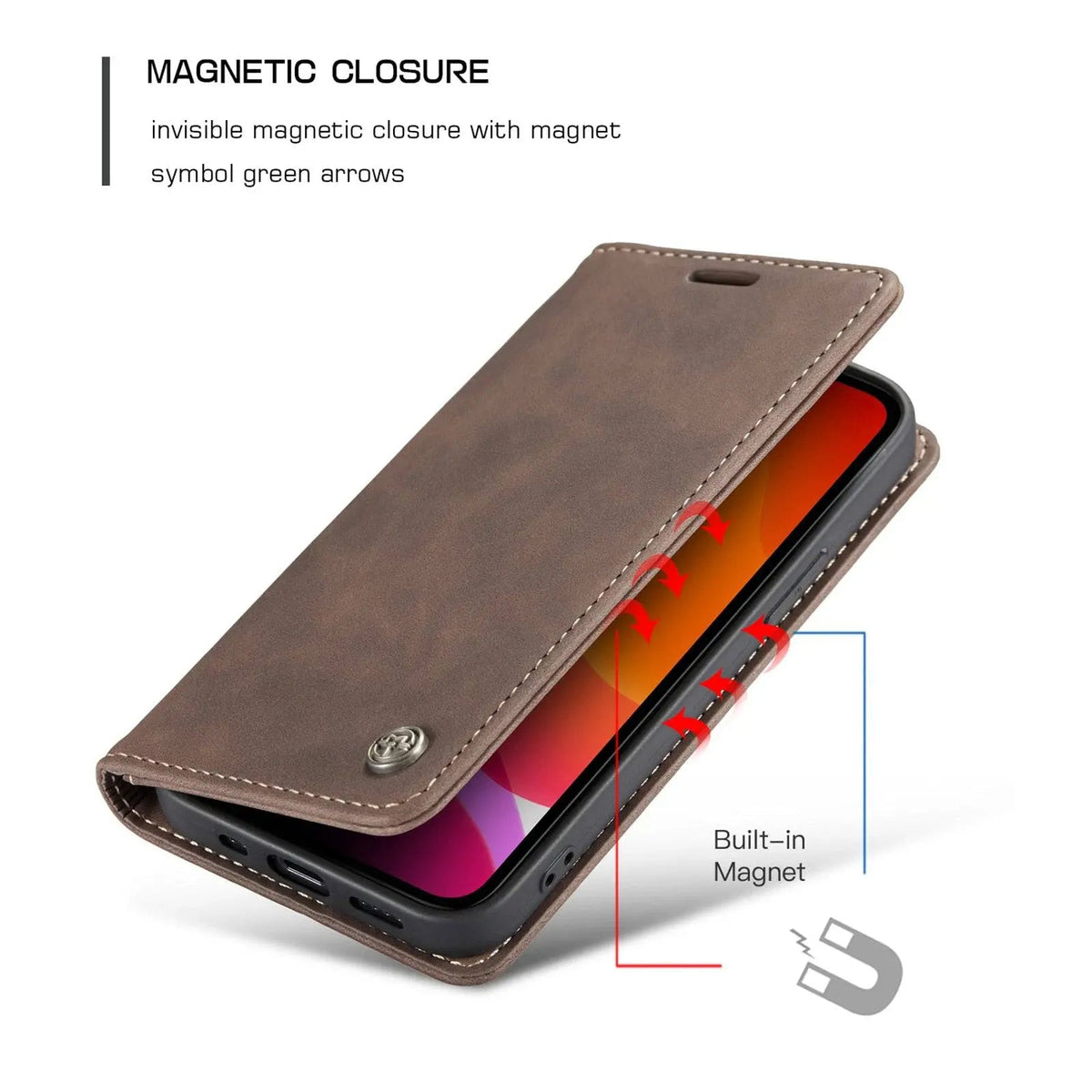 Leather Wallet Case for iPhone 12 Series – Card Holder Phone Case with All-Around Protection and Stylish Design | Sansoti