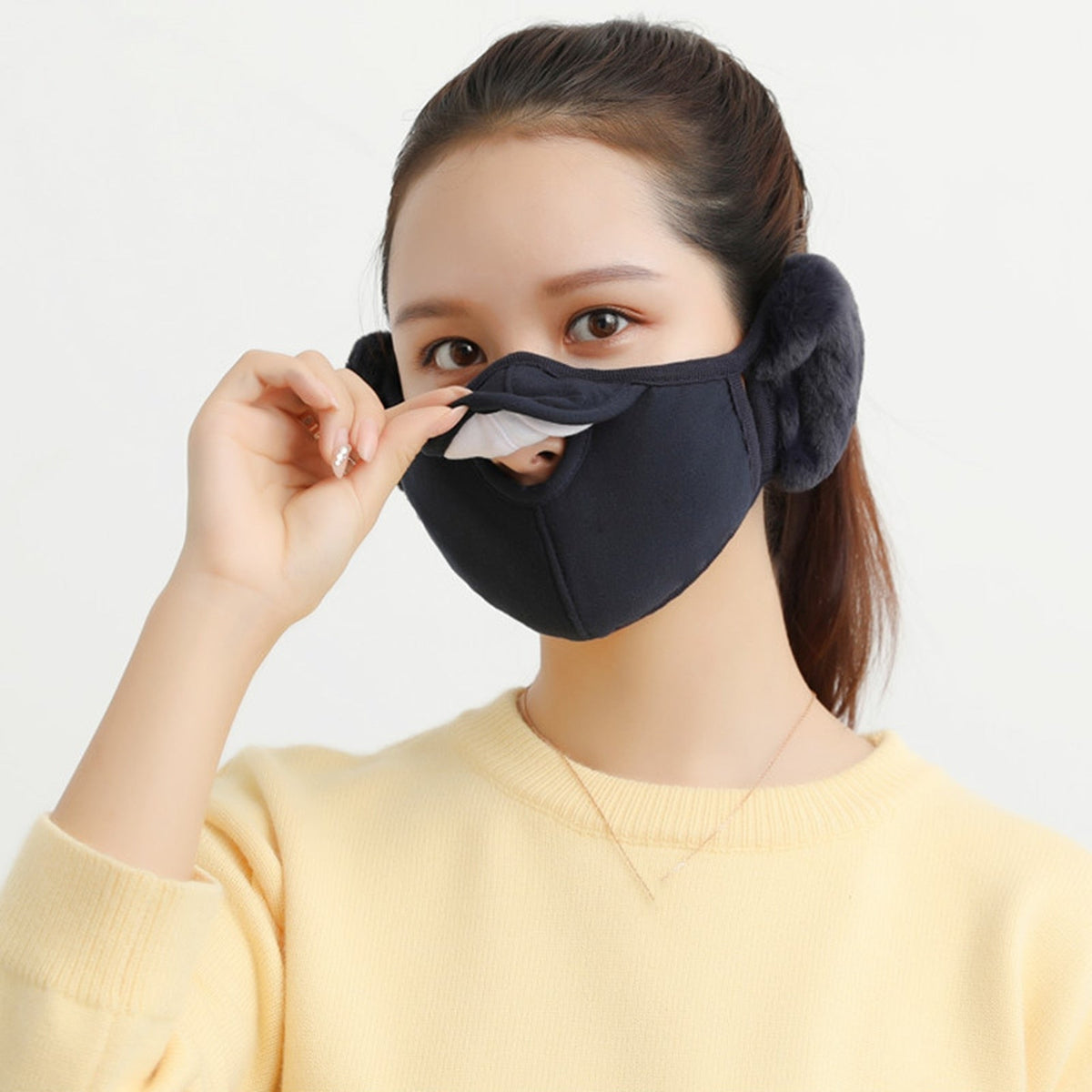 Multifunktionales Stirnband mit integriertem Ohrwärmer, unisex, für winterliche Outdoor-Aktivitäten, Skifahren und Wandern | Sansoti
