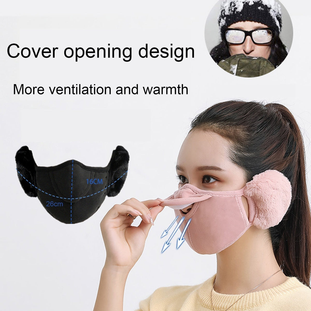 Multifunktionales Stirnband mit integriertem Ohrwärmer, unisex, für winterliche Outdoor-Aktivitäten, Skifahren und Wandern | Sansoti