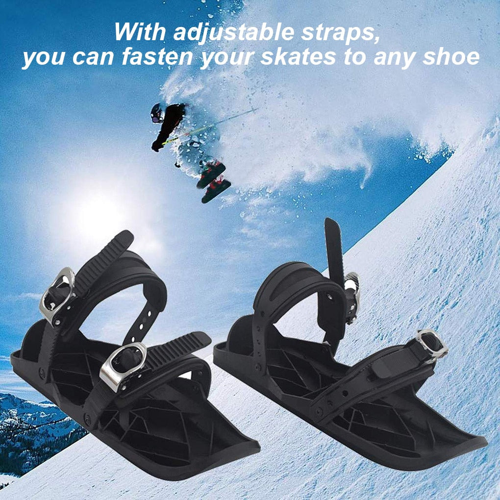 Adjustable Mini Ski Attachments Snow Skate Add-Ons Universal Sizes 37-45 Winter Outdoor Sports | Sansoti