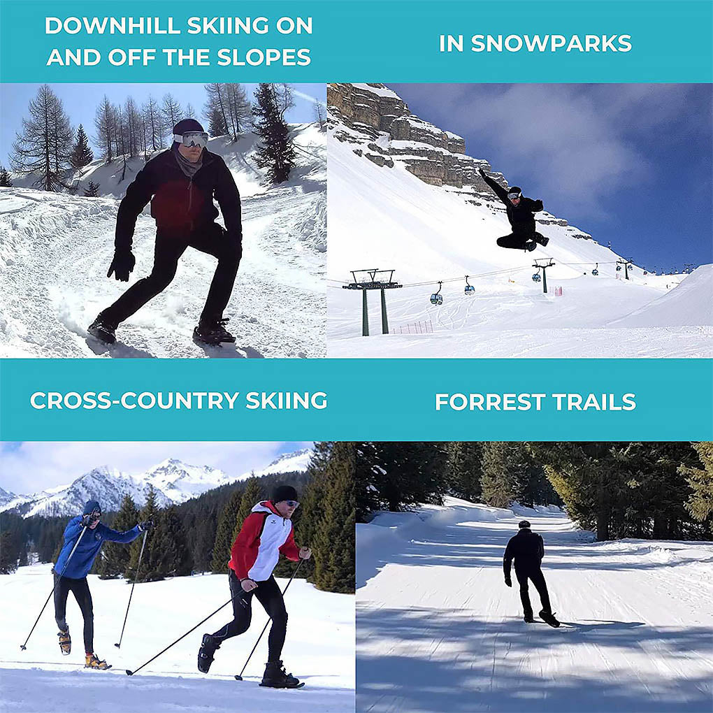 Adjustable Mini Ski Attachments Snow Skate Add-Ons Universal Sizes 37-45 Winter Outdoor Sports | Sansoti