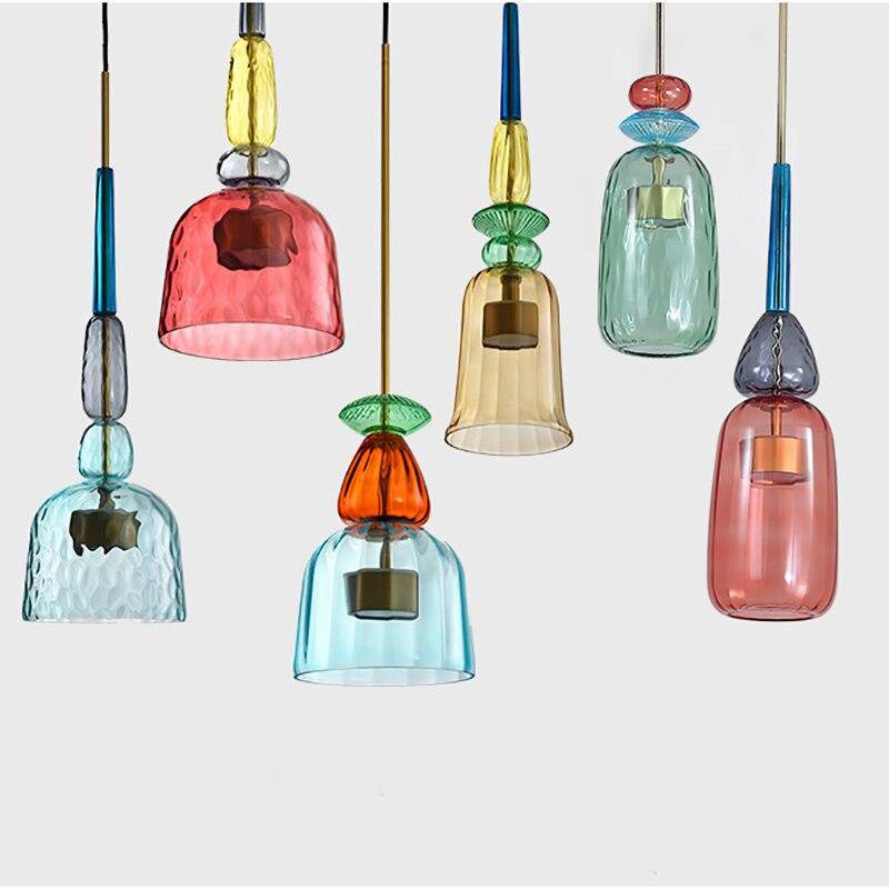 LED Design Hängelampe mit farbigem Glas – Moderne energiesparende Beleuchtung