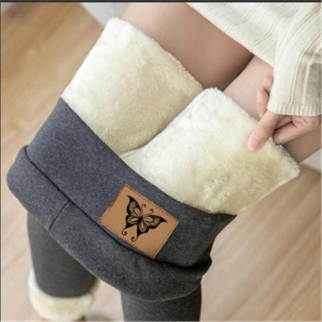 Legging thermique doublé polaire pour femme taille haute hiver chaude confortable décontractée sportive extensible | Sansoti