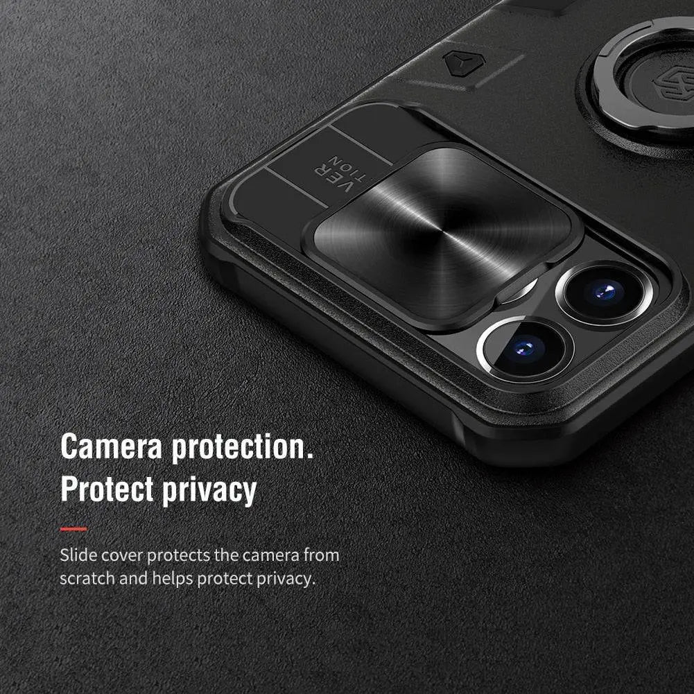 Metall-Handyhülle mit Standring und erhöhtem Linsenschutz für die iPhone-13-Serie, Schwarz, Grün, Blau, Schutz | Sansoti