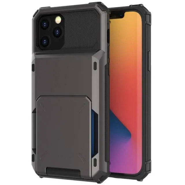 Armor Case with Card Holder for iPhone – Military-Grade Protection Wallet Phone Case for Everyday Use | Sansoti