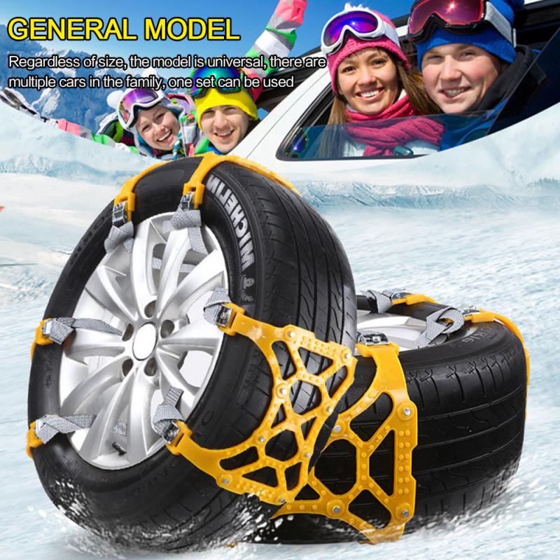 Car Traction Straps Winter TPU Steel Studs Universal Snow Mud Safety Grip Anti-Slip Vehicle Tires | Sansoti