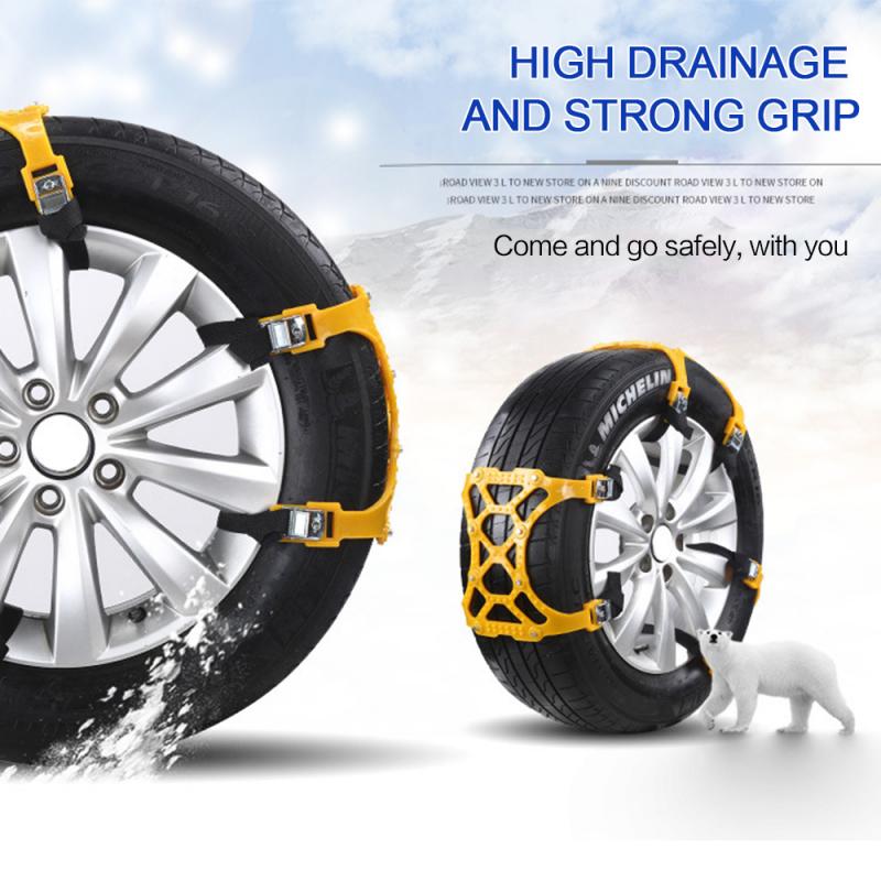 Car Traction Straps Winter TPU Steel Studs Universal Snow Mud Safety Grip Anti-Slip Vehicle Tires | Sansoti