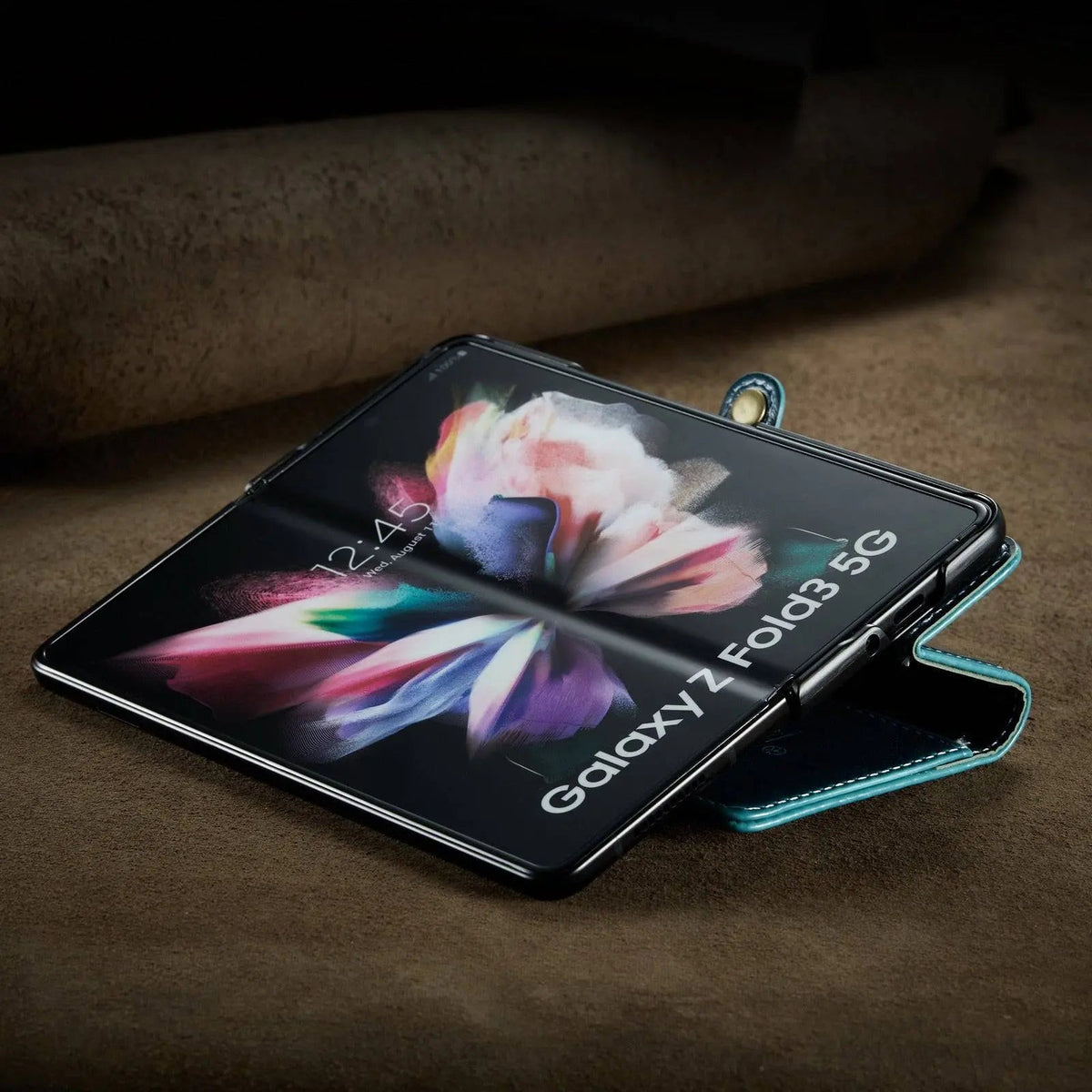 Leather Phone Case with Wallet Card Holder for Foldable Smartphone Black Blue Red Brown Protection | Sansoti