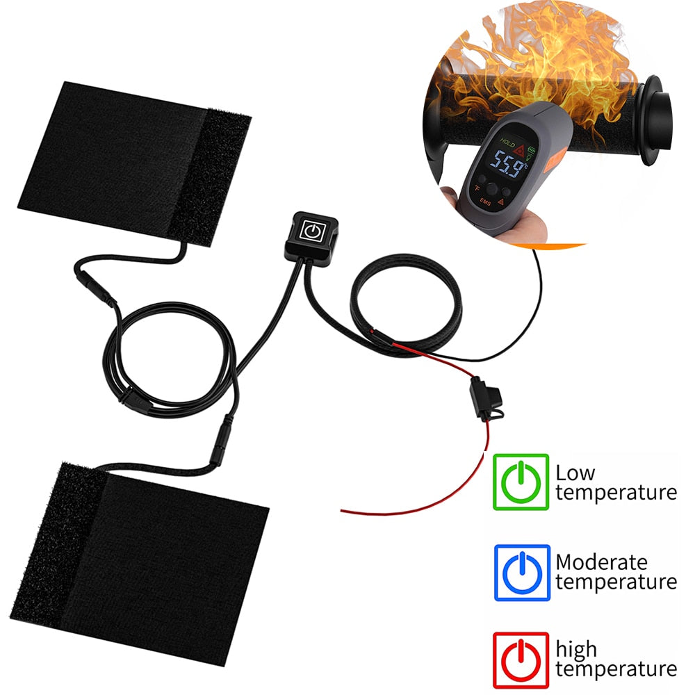 Heated Motorcycle Grips Electric 3 Adjustable Settings Universal Handlebar Heating Comfort Motorcycle Grip | Sansoti