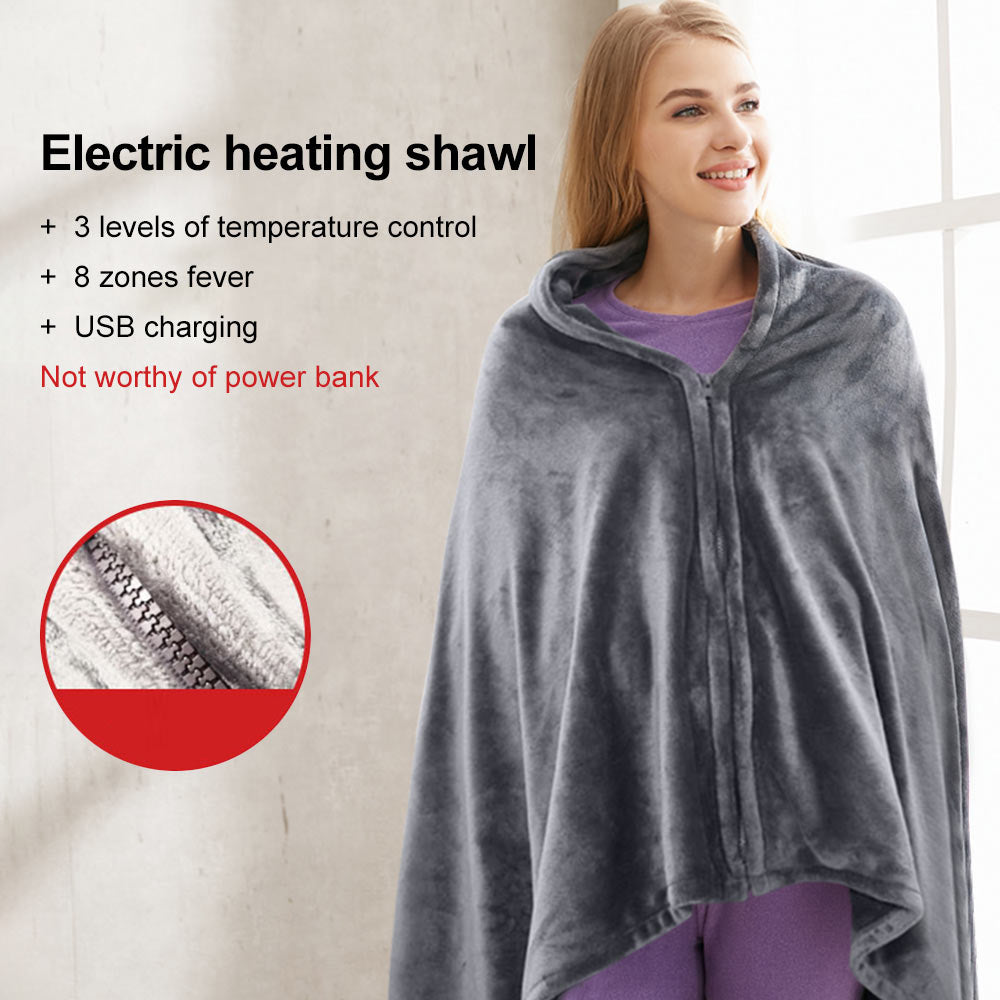 Beheizbare Decke mit USB-Anschluss 150x80cm Korallenfleece 3 Temperaturstufen Tragbare Wärmedecke | Sansoti