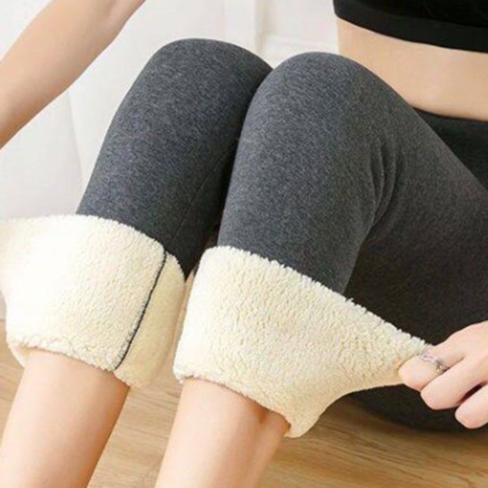 Legging thermique doublé polaire pour femme taille haute hiver chaude confortable décontractée sportive extensible | Sansoti