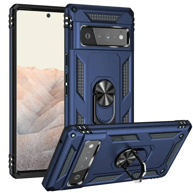 Hybrid Phone Case with Ring Stand for Google Pixel Shockproof Protective Design Hands-Free Use | Sansoti