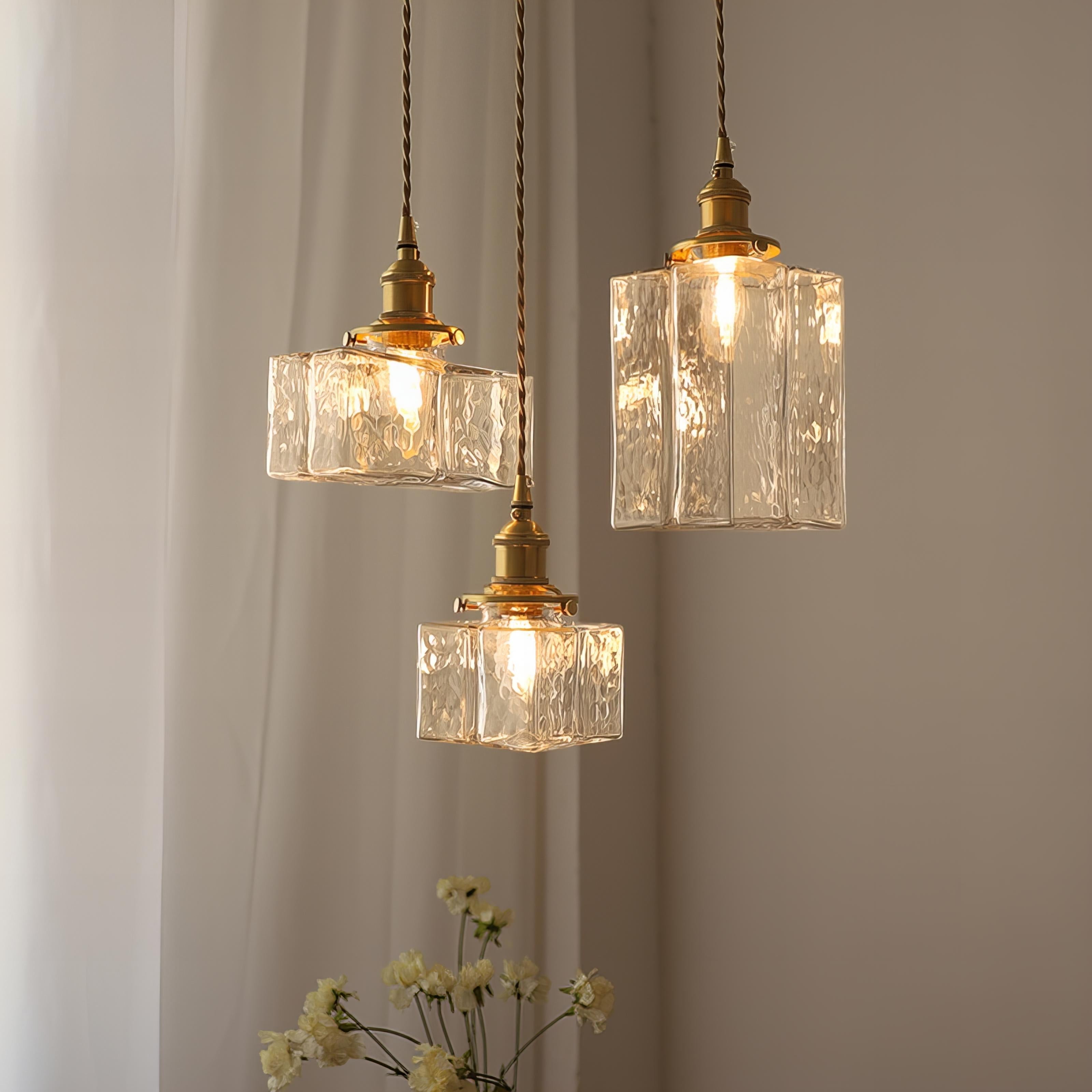 Hängelampe Glas E27 Messing Transparent Esstisch Wohnzimmer Vintage Klassische Beleuchtung Kochinsel Stimmungsleuchte | Restfield