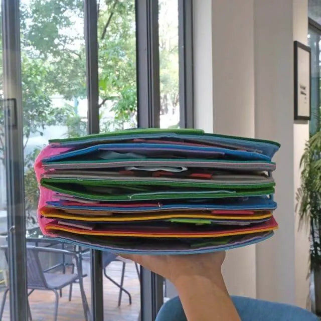 Interactief Viltboek Avonturen 16 Pagina's met Afneembare Elementen | Montessori Educatief Speelgoed voor Fijnmotoriek en Fantasie 2-5 jaar | Sansoti