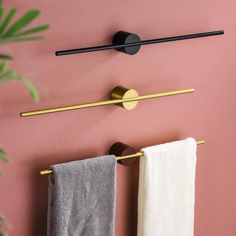 Wandrek Handdoeken Geborsteld Metaal Verstelbaar Badkamer Wellness Minimalistisch Design Opbergruimte | Sansoti